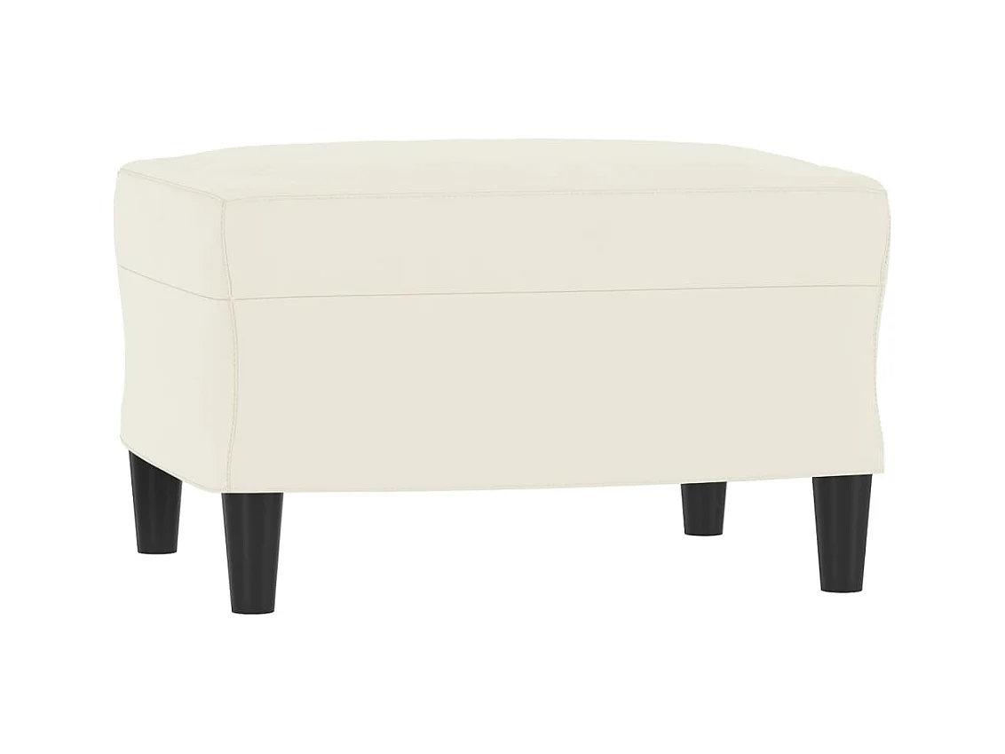 Canapé à 3 places avec repose-pieds Crème 180 cm Velours