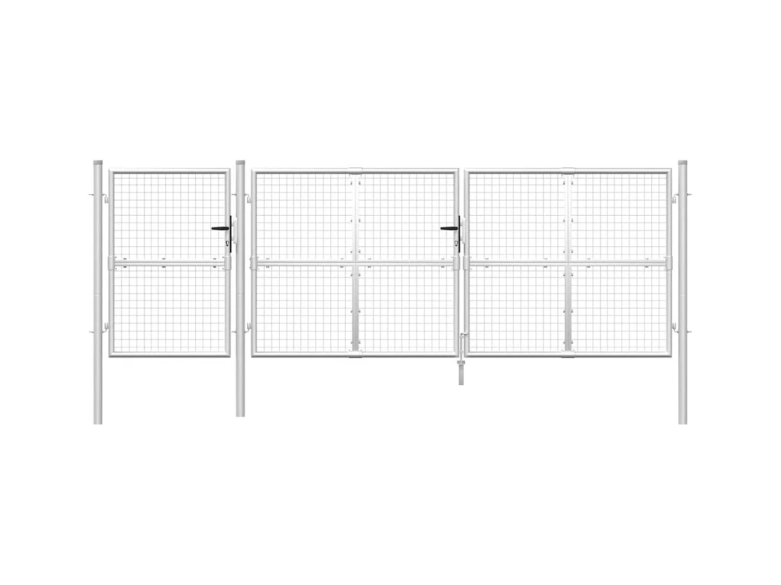 Puerta de malla de jardín acero galvanizado plateado 400x175cm