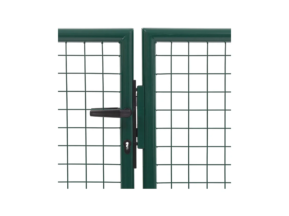 Puerta de jardín de acero verde 350x100 cm