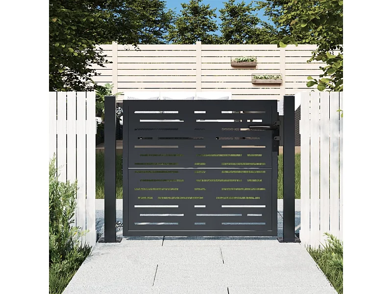 Portail de jardin anthracite 105x105 cm conception de carré