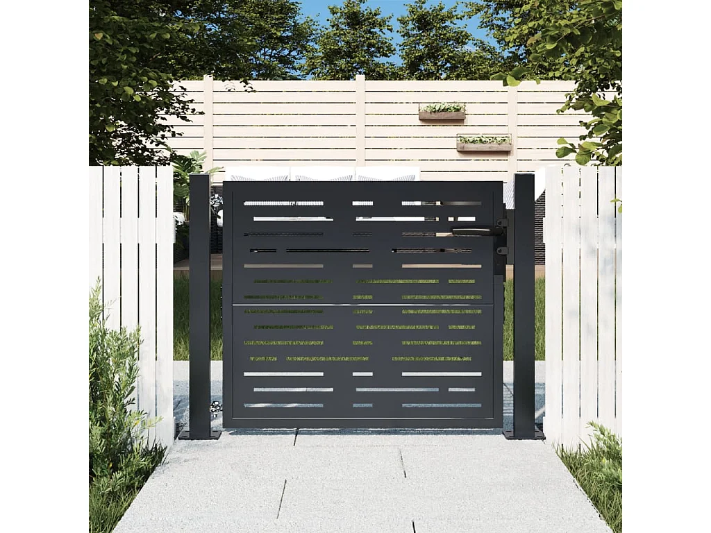 Portail de jardin anthracite 105x105 cm conception de carré