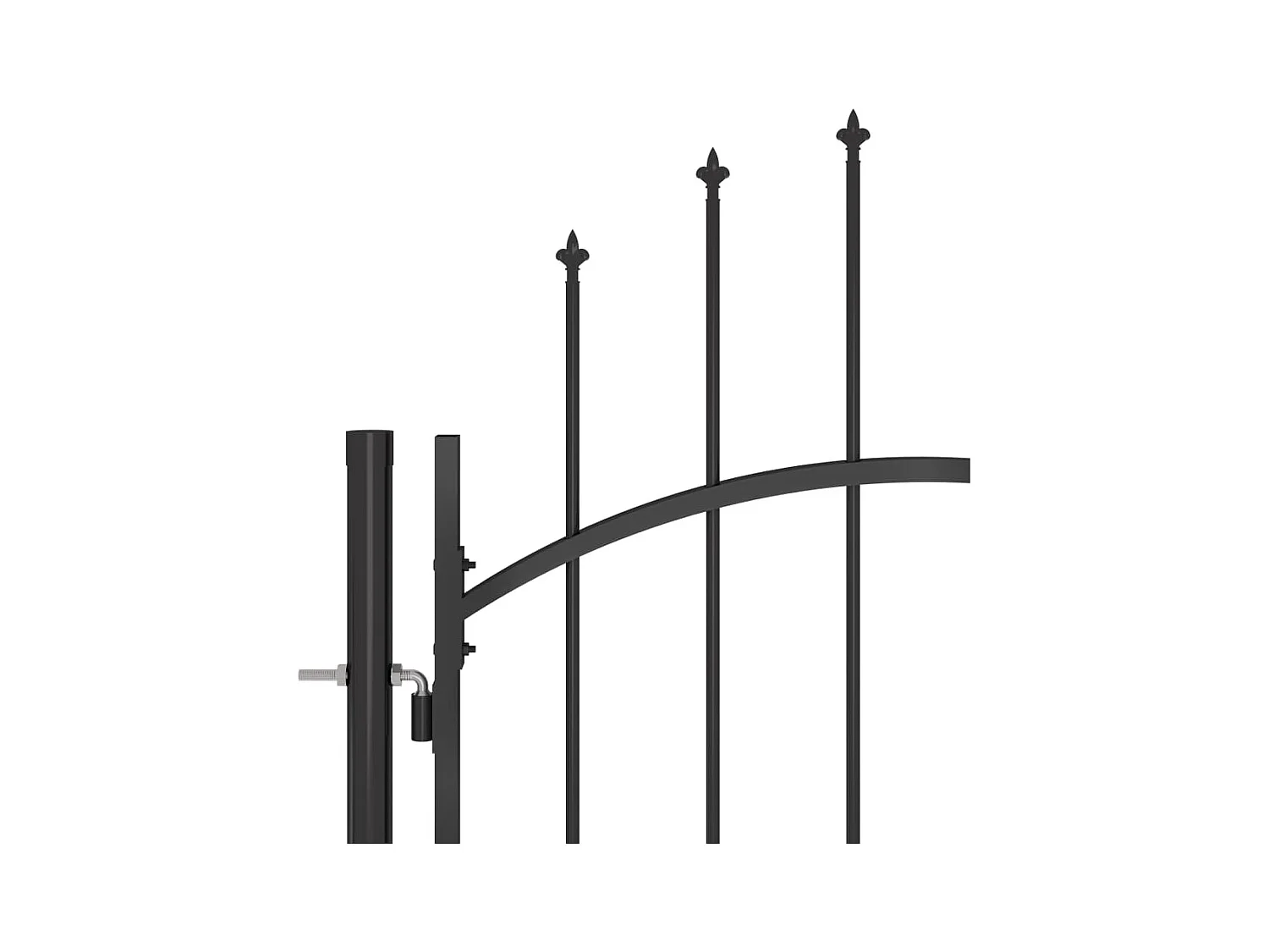 Puerta de valla de jardín con punta de lanza 5x245 m negro