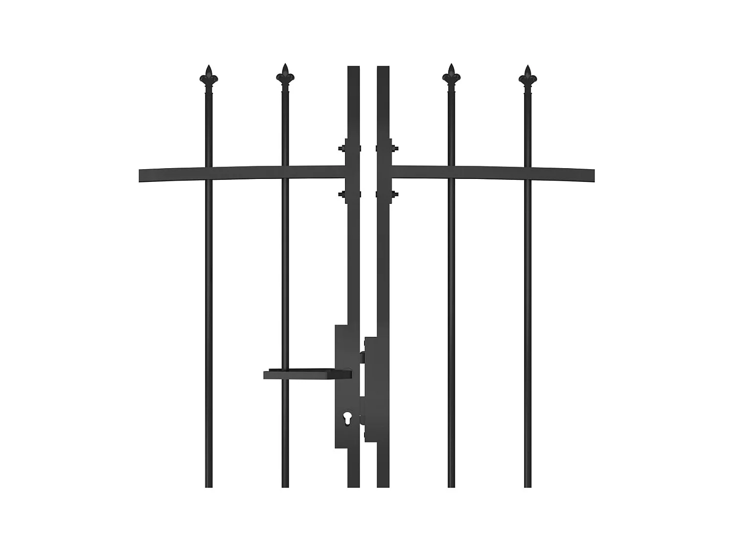 Puerta de valla de jardín con punta de lanza 5x245 m negro