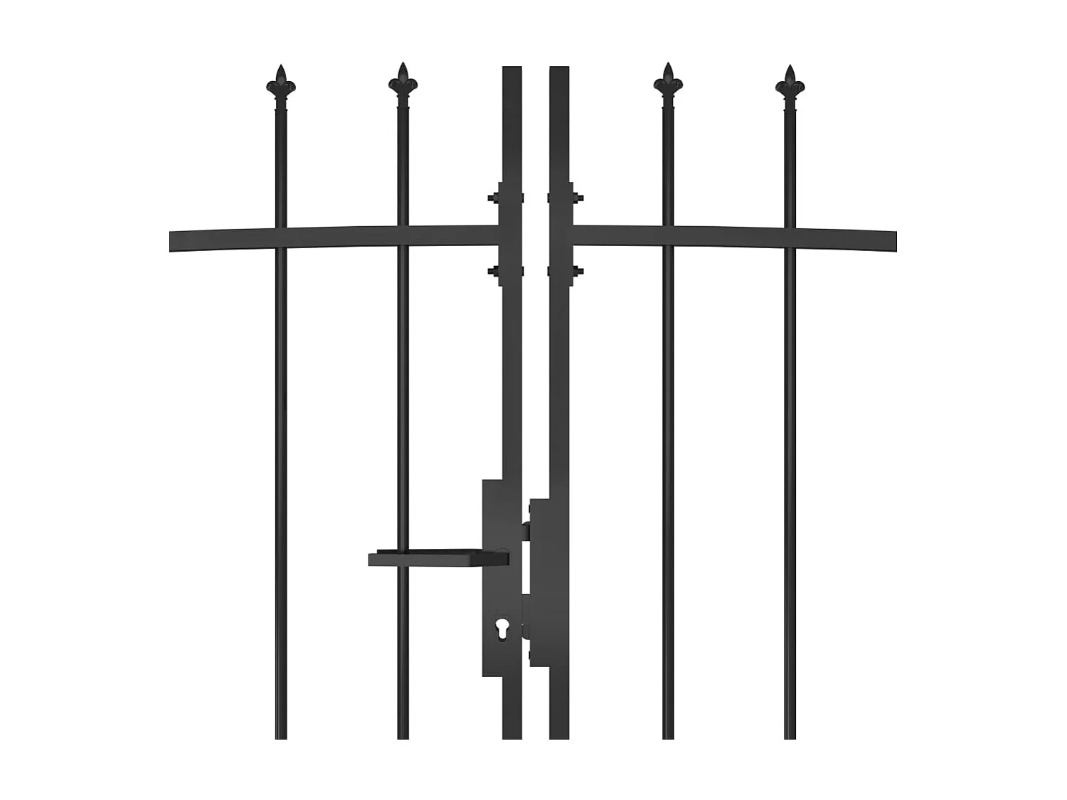 Portail de clôture de jardin avec dessus en lance 5x245 m Noir