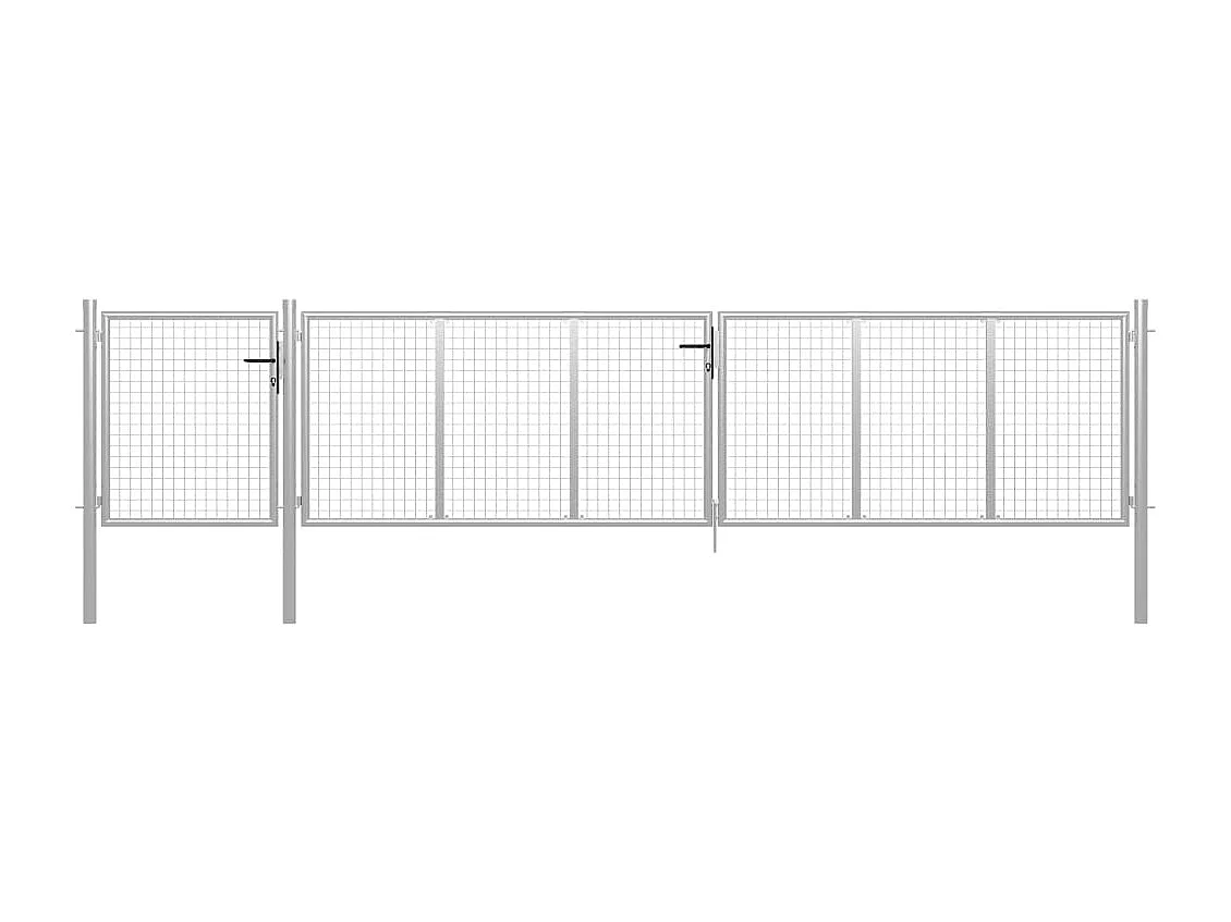 Portail de jardin Acier 500 x 75 cm Argenté