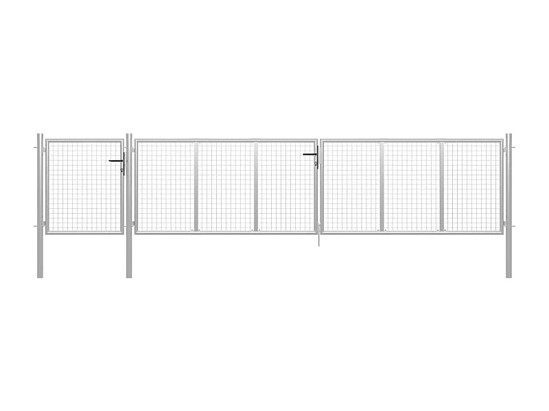 Portail de jardin Acier 500 x 75 cm Argenté