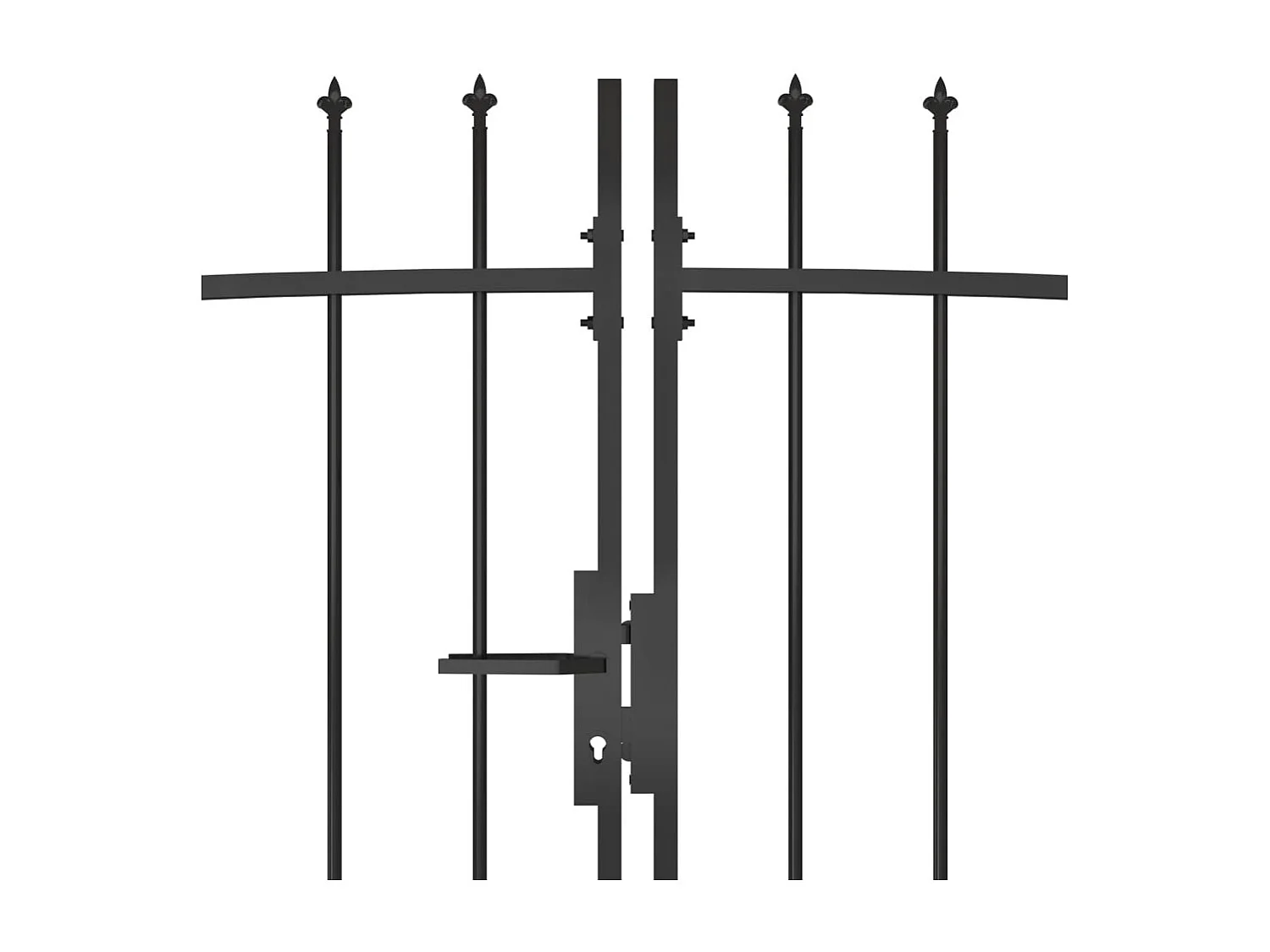 Portail de clôture de jardin avec dessus en lance 5x225 m Noir