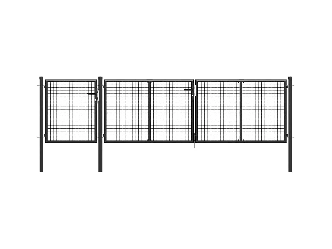 Portail de jardin Acier 400 x 100 cm Anthracite