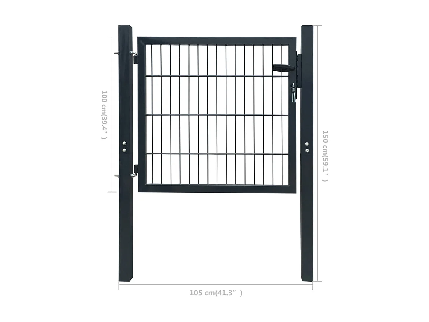 Zauntor Stahl Anthrazit 105x150 cm