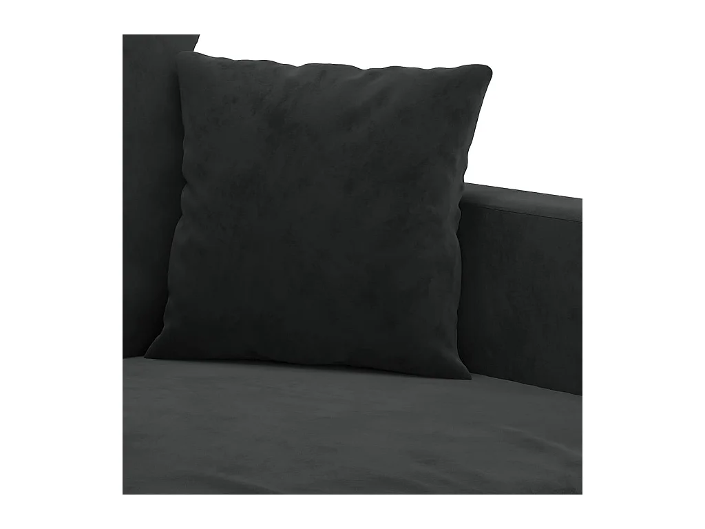 Ensemble de canapés 3 pcs avec coussins Noir Velours