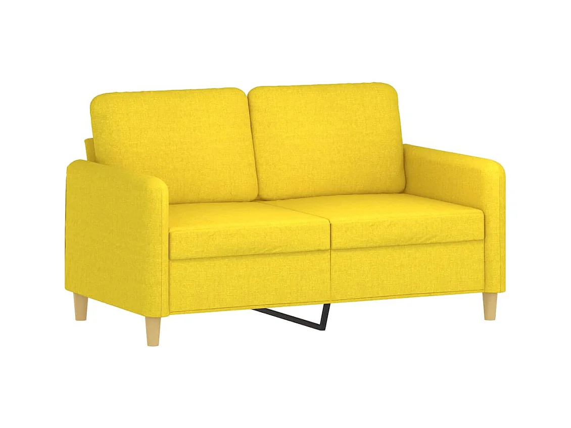 3-delige Loungeset met kussens stof lichtgeel