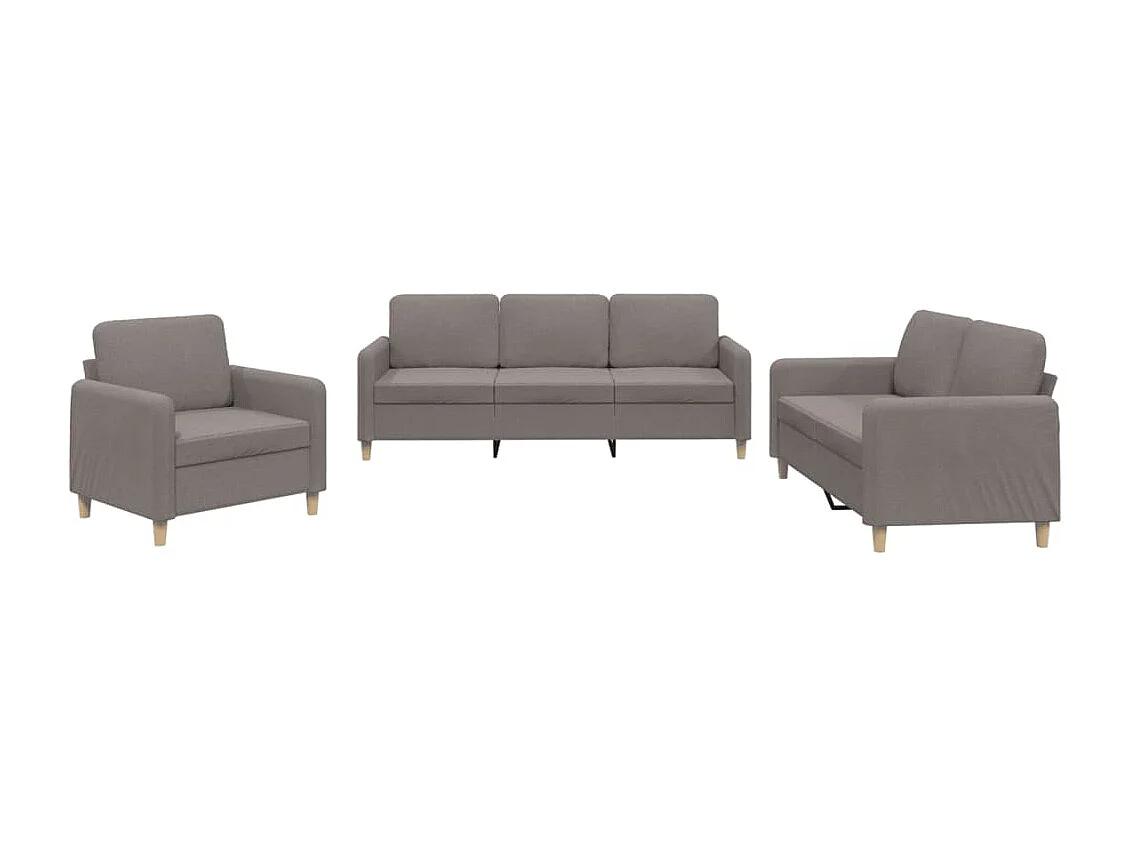 Ensemble de canapés 3 pcs avec coussins Taupe Tissu