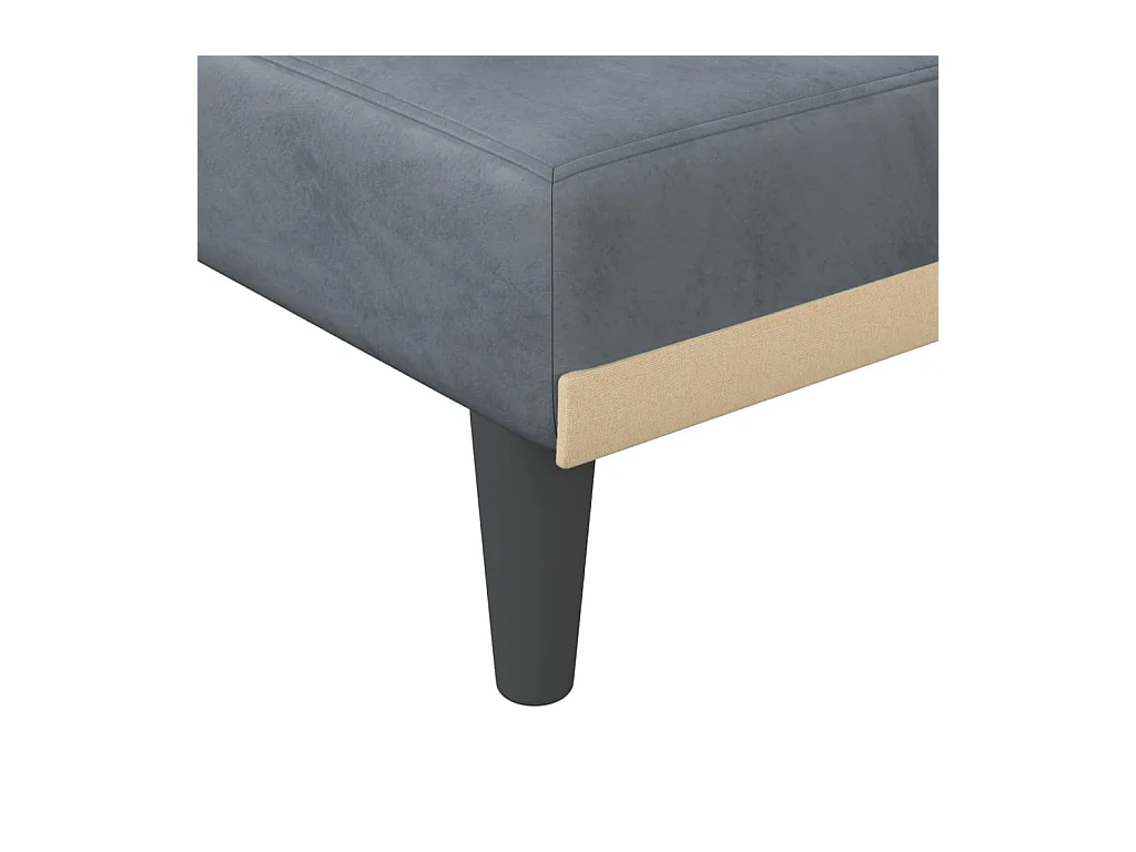 Slaapbank L-vormig 271x140x70 cm fluweel donkergrijs