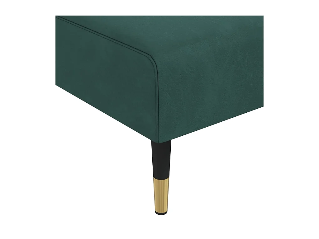 Slaapbank L-vormig 271x140x70 cm fluweel donkergroen