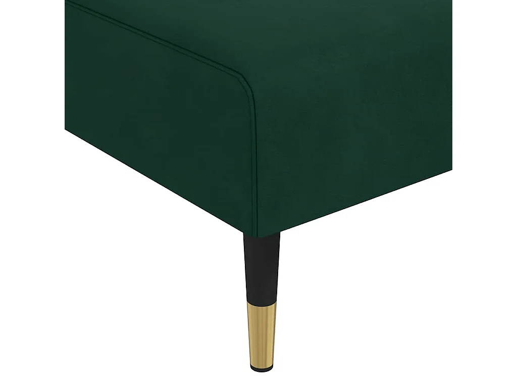 Sofá-cama em forma de L 271x140x70 cm veludo verde-escuro