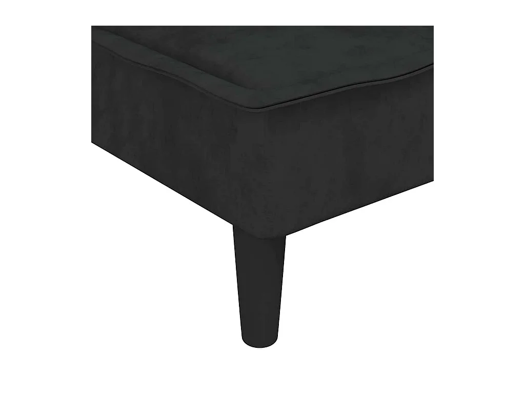 Canapé-lit en forme de L noir 255x140x70 cm velours