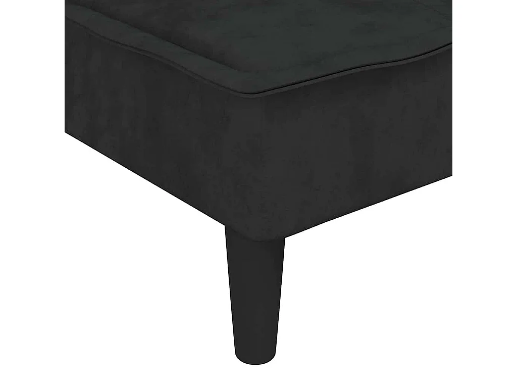 Schlafsofa in L-Form Schwarz 255x140x70 cm Samt
