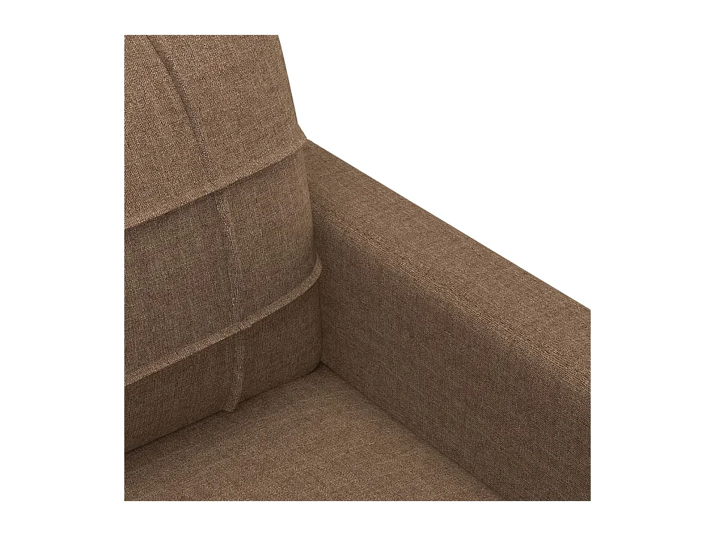 3-tlg. Sofagarnitur mit Kissen Braun Stoff