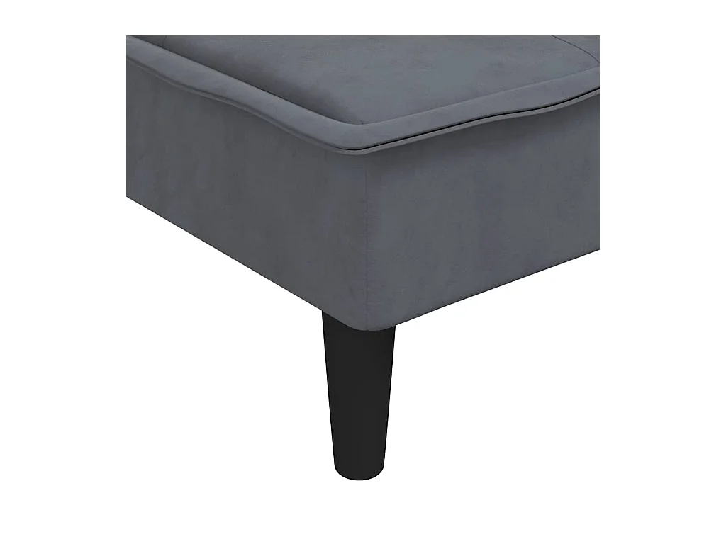 Slaapbank L-vormig 255x140x70 cm fluweel donkergrijs