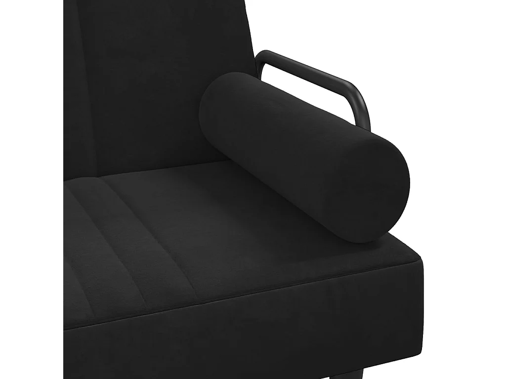 Sofá-cama em forma de L 260x140x70 cm veludo preto