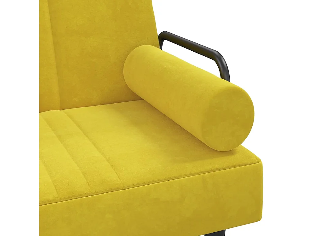Sofá-cama em forma de L 260x140x70 cm veludo amarelo