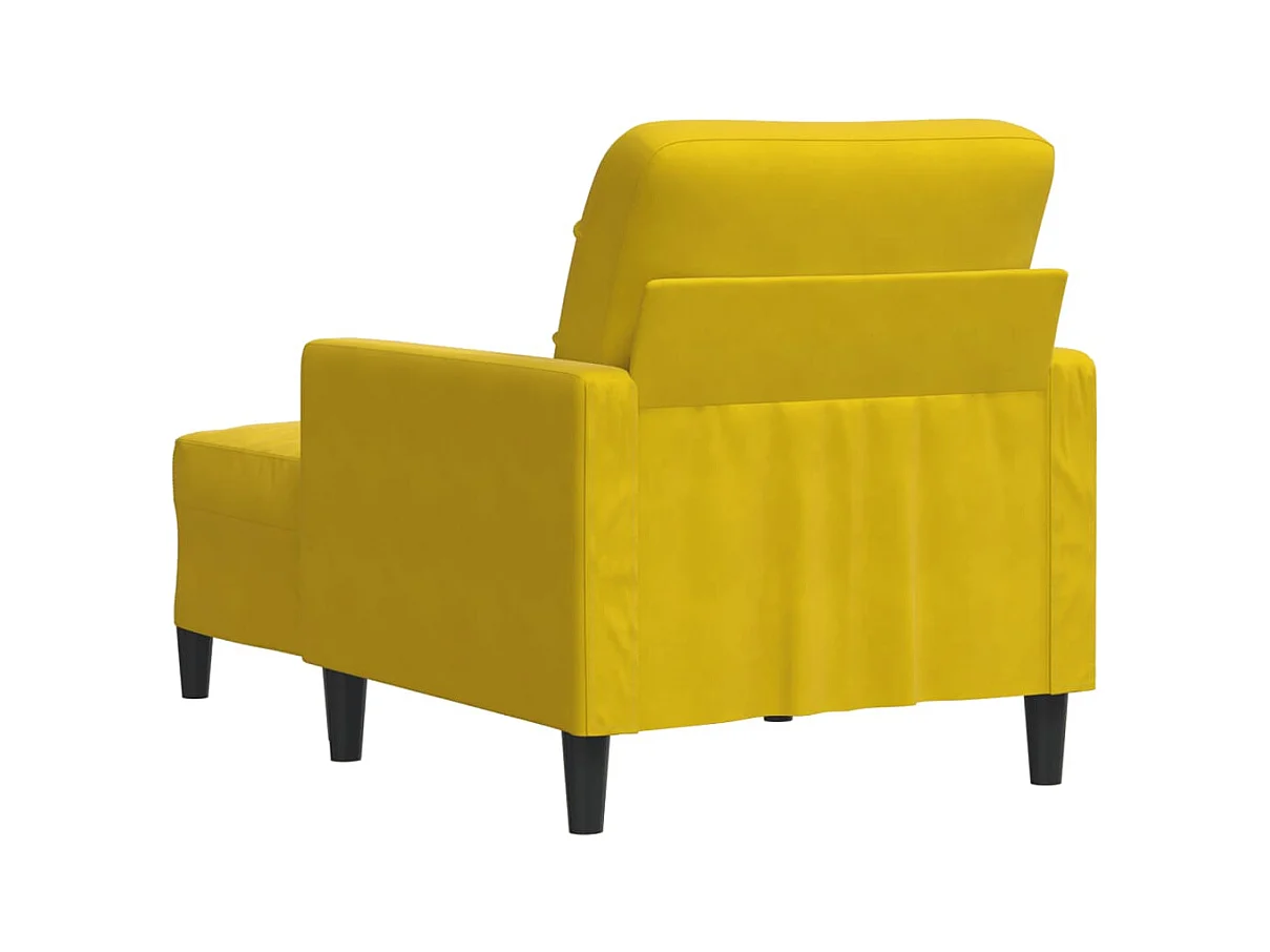 Poltrona com apoio de pés 60 cm veludo amarelo
