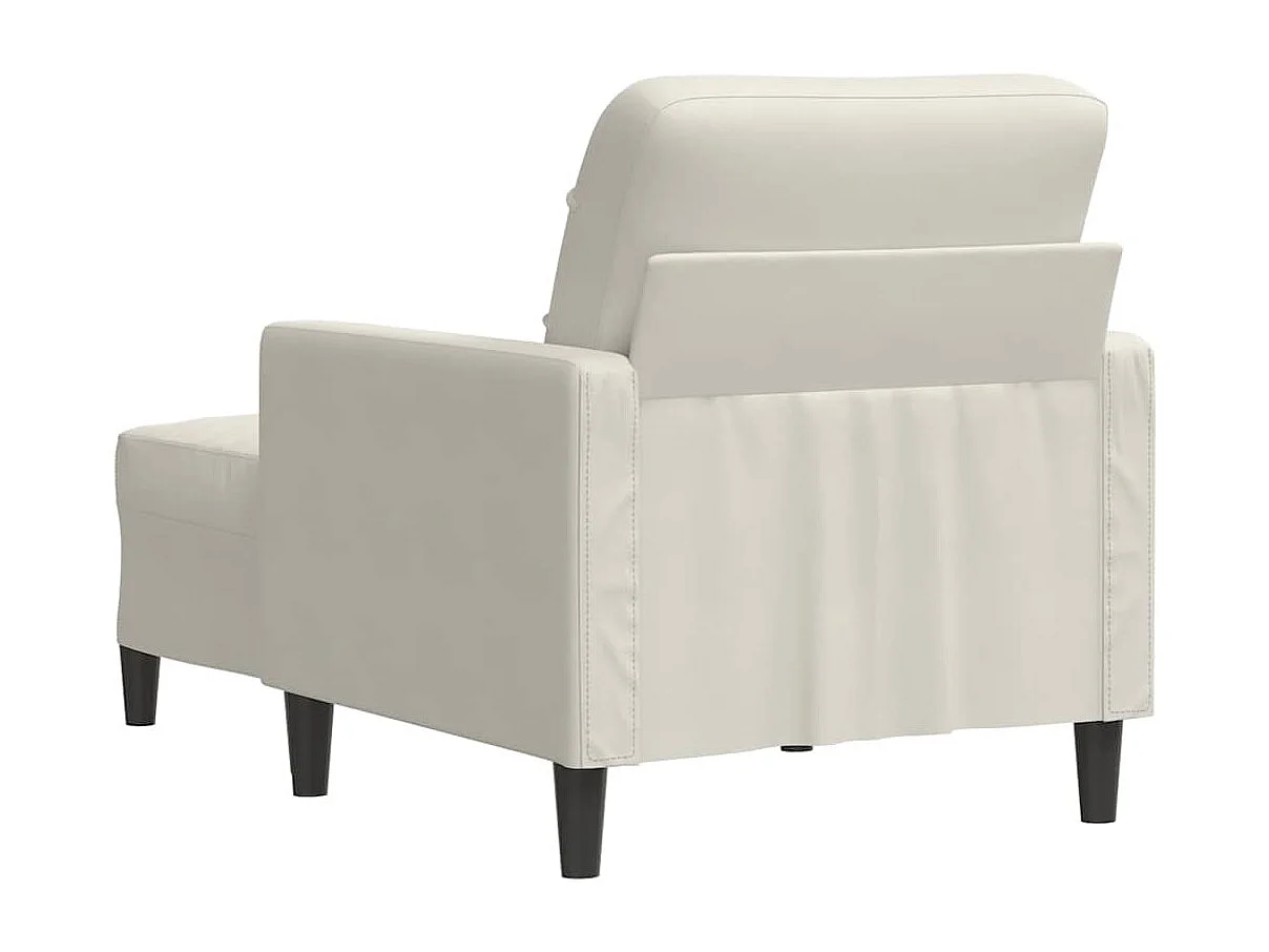 Sessel mit Hocker Creme 60 cm Samt