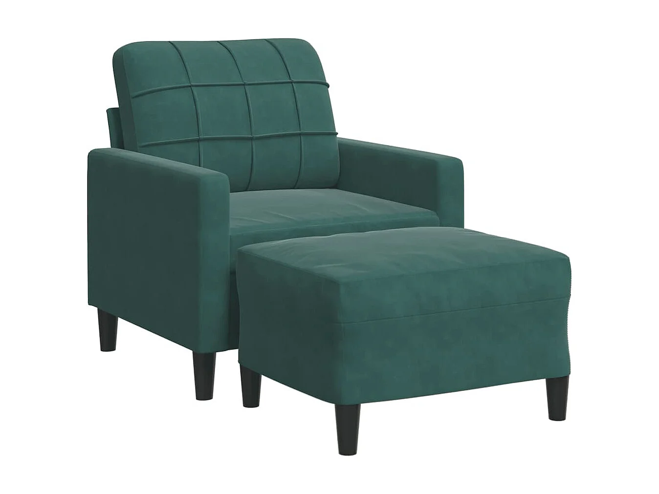 Fauteuil avec repose-pied Vert foncé 60 cm Velours