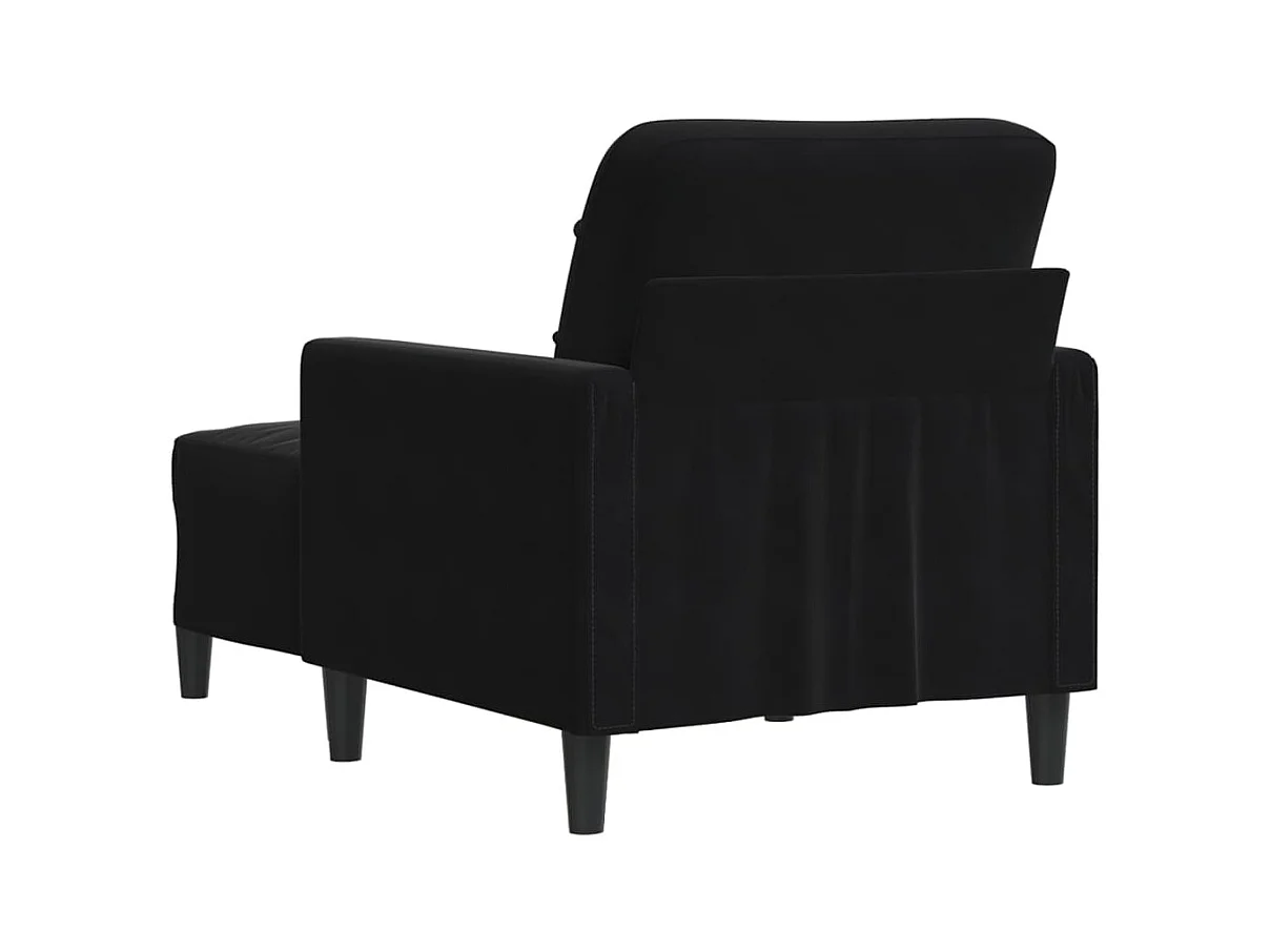 Fauteuil met voetenbank 60 cm fluweel zwart