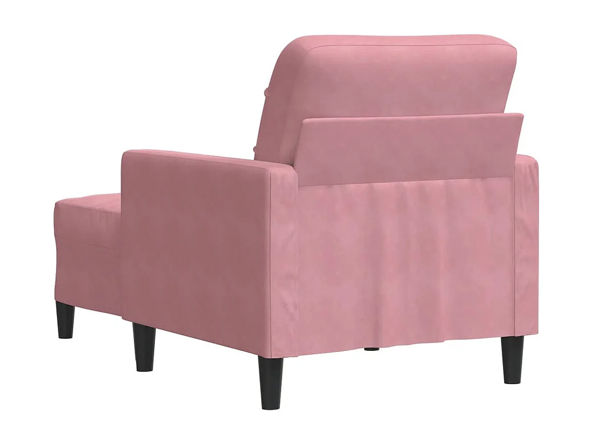 Fauteuil avec repose-pied Rose 60 cm Velours