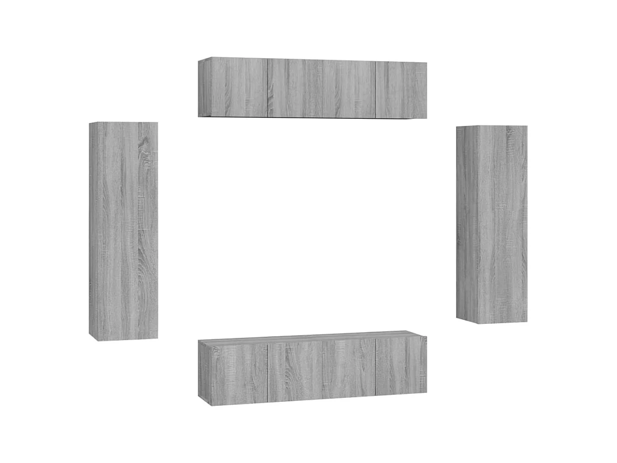Ensemble de meubles TV 6 pcs Sonoma gris Bois d'ingénierie