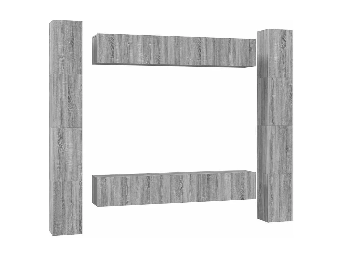 Conjunto móveis de TV 6 pcs madeira processada sonoma cinza