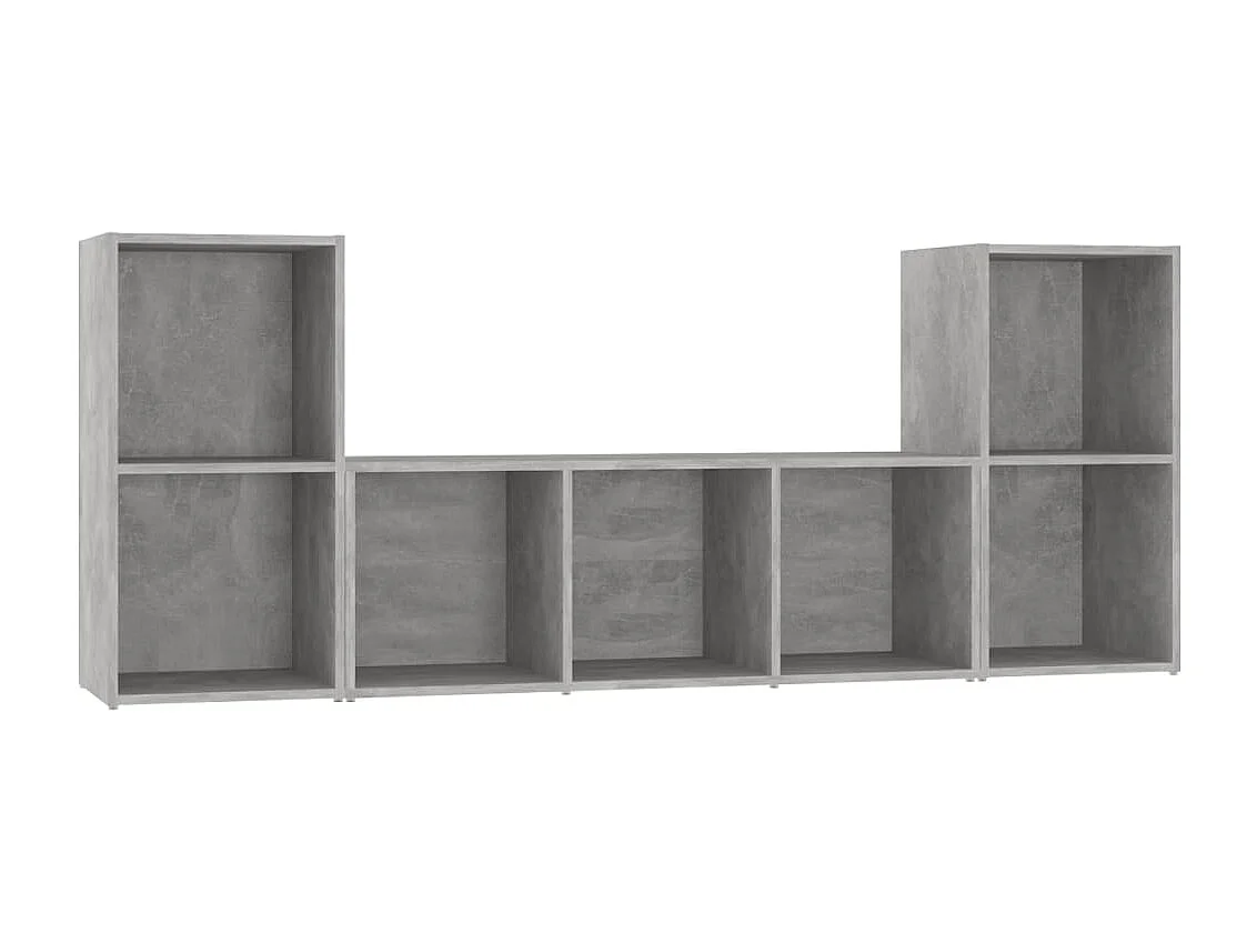 Ensemble de meubles TV 3 pcs Gris béton Bois d'ingénierie