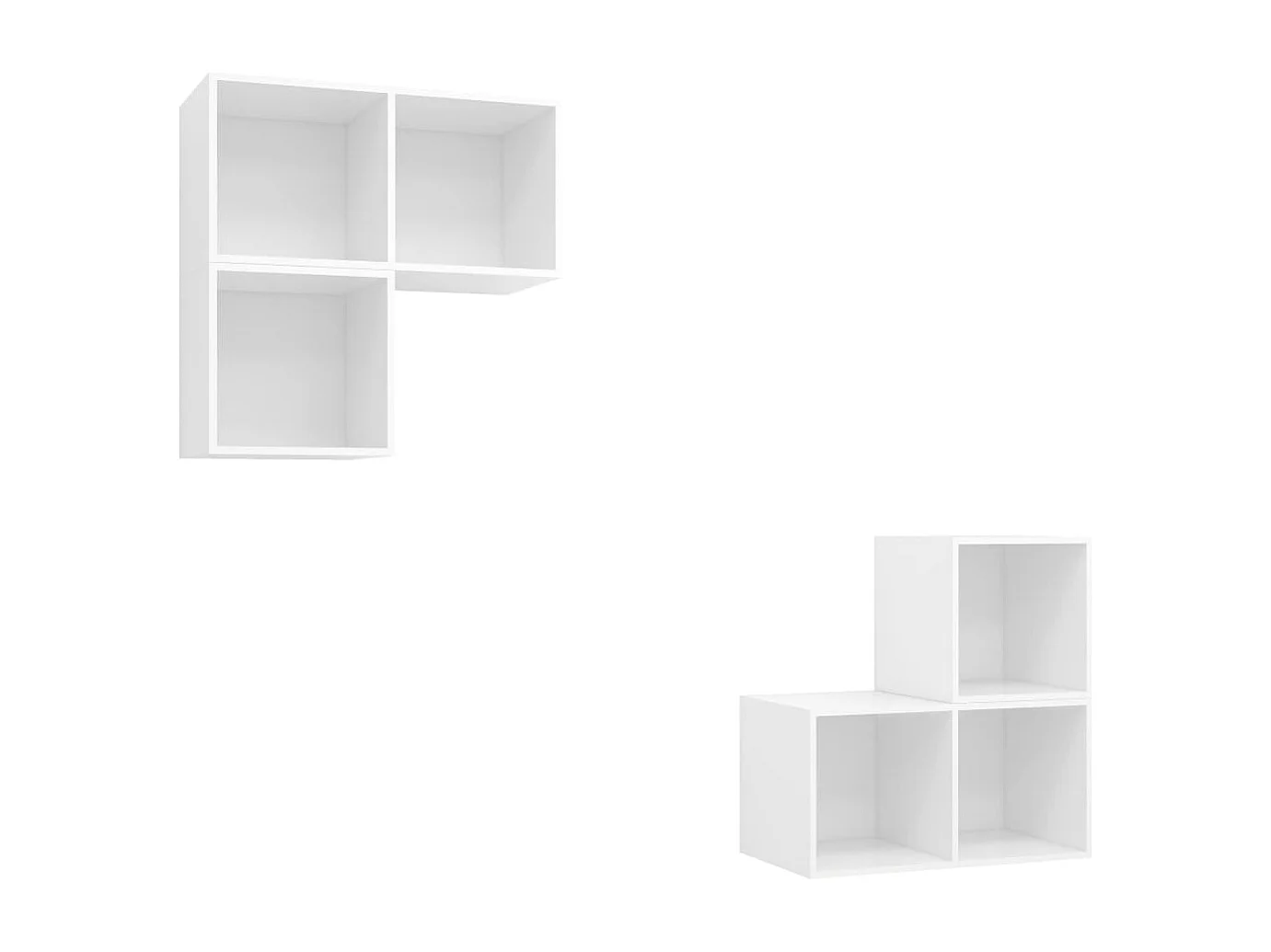 4 pcs conjunto de móveis de TV contraplacado branco