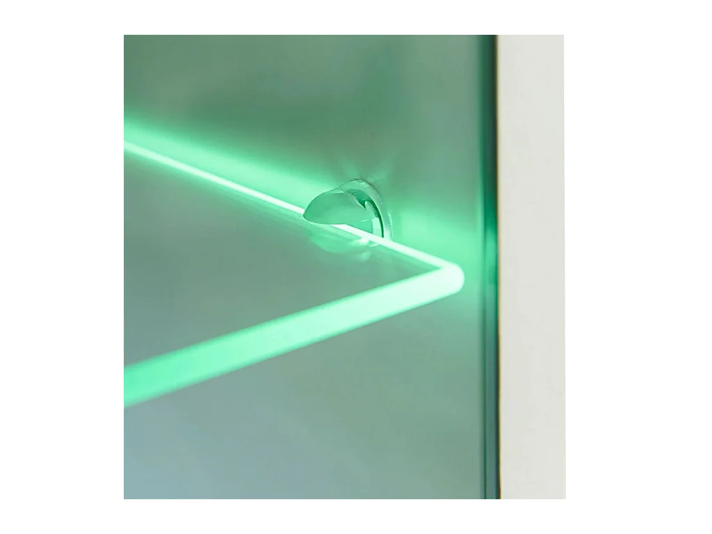 Meuble TV à vitrine murale avec lumière LED 4 pcs noir