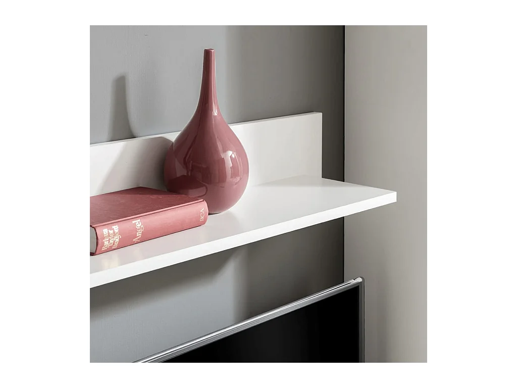 Meuble TV à vitrine murale avec lumière LED 4 pcs noir