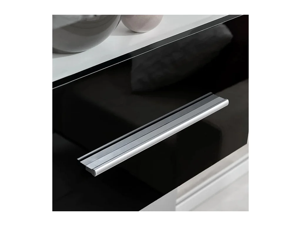 Meuble TV à vitrine murale avec lumière LED 4 pcs noir