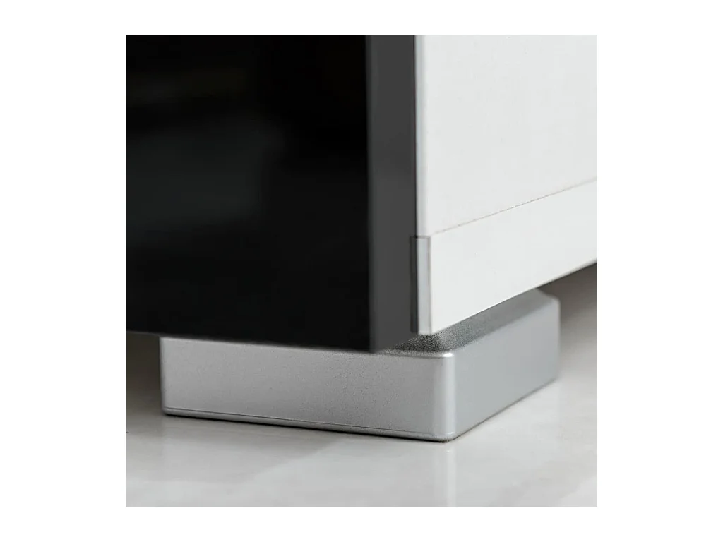 Meuble TV à vitrine murale avec lumière LED 4 pcs noir