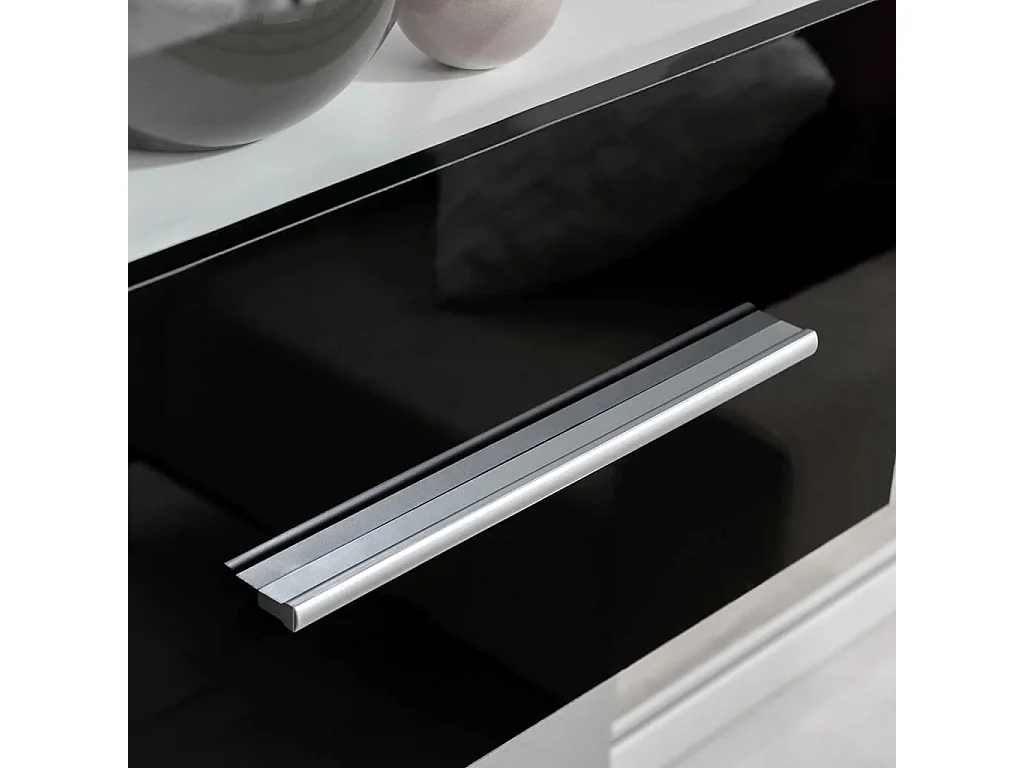 Meuble TV à vitrine murale avec lumière LED 4 pcs noir