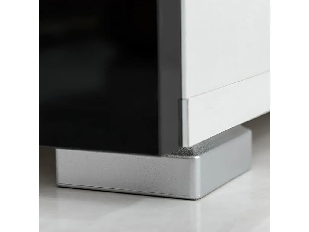 Meuble TV à vitrine murale avec lumière LED 4 pcs noir