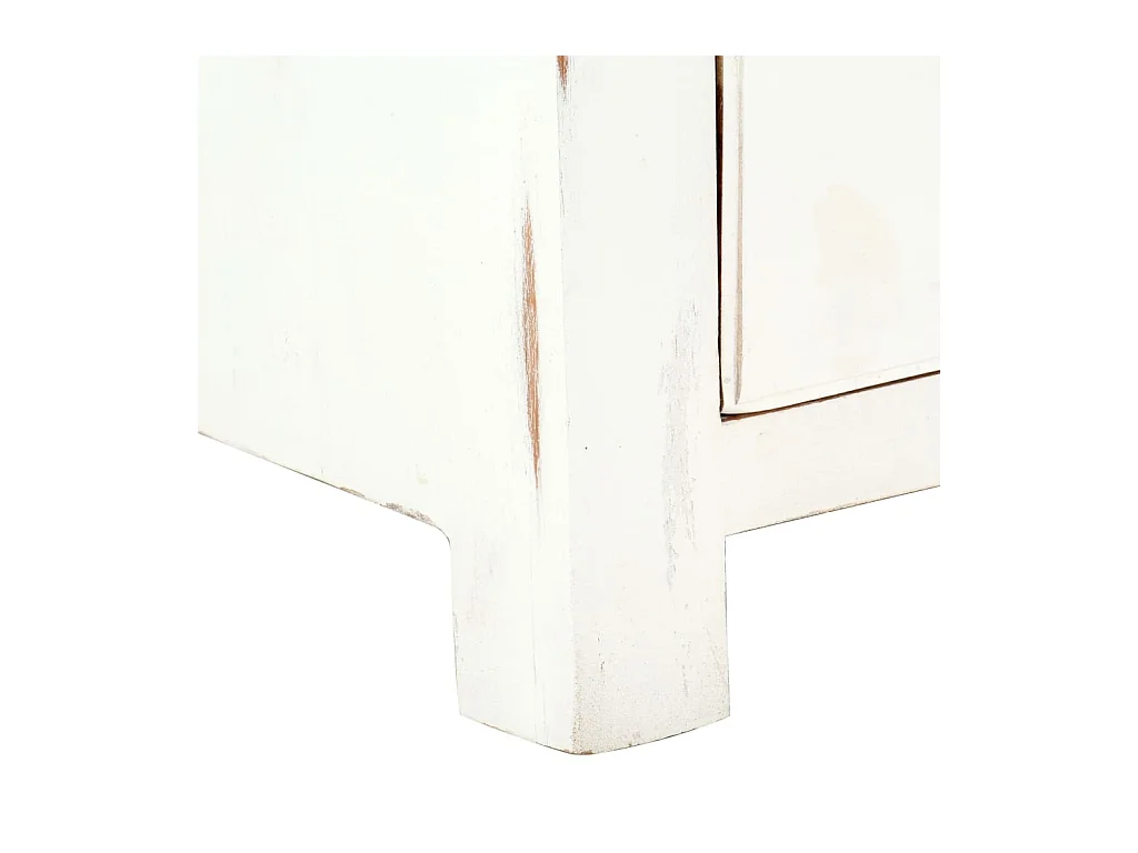 Mobile Porta TV Bianco 120x30x40 cm in Legno Massello di Acacia