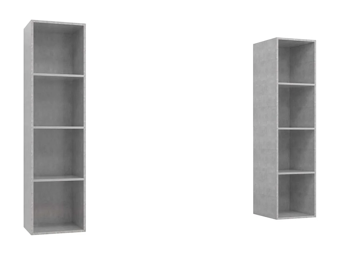 Meubles TV muraux 2 pcs Gris béton Bois d'ingénierie