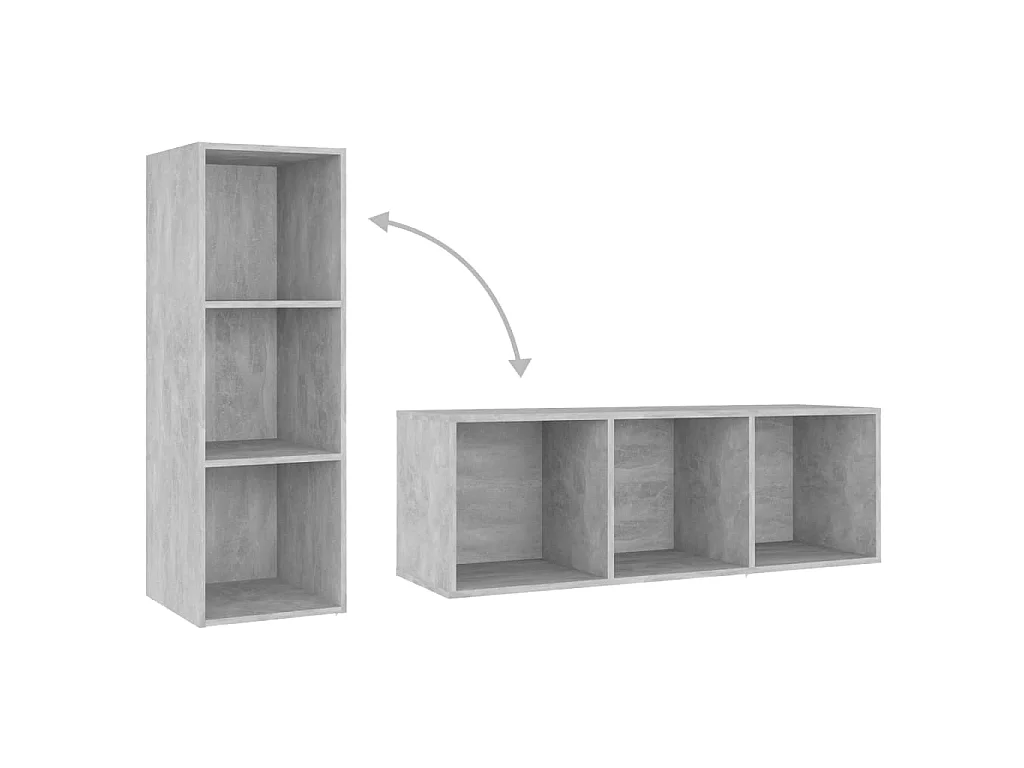 Meubles TV 3 pcs Gris béton 107x35x37 cm Bois d'ingénierie
