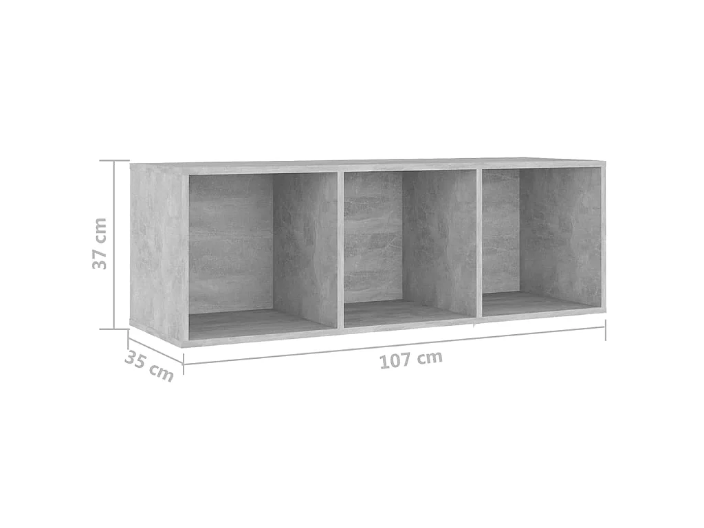 Meubles TV 3 pcs Gris béton 107x35x37 cm Bois d'ingénierie