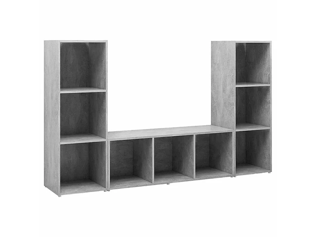 Meubles TV 3 pcs Gris béton 107x35x37 cm Bois d'ingénierie