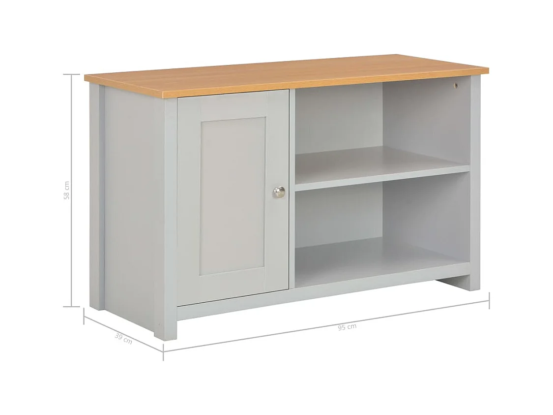 Meuble TV Gris 95x39x58 cm