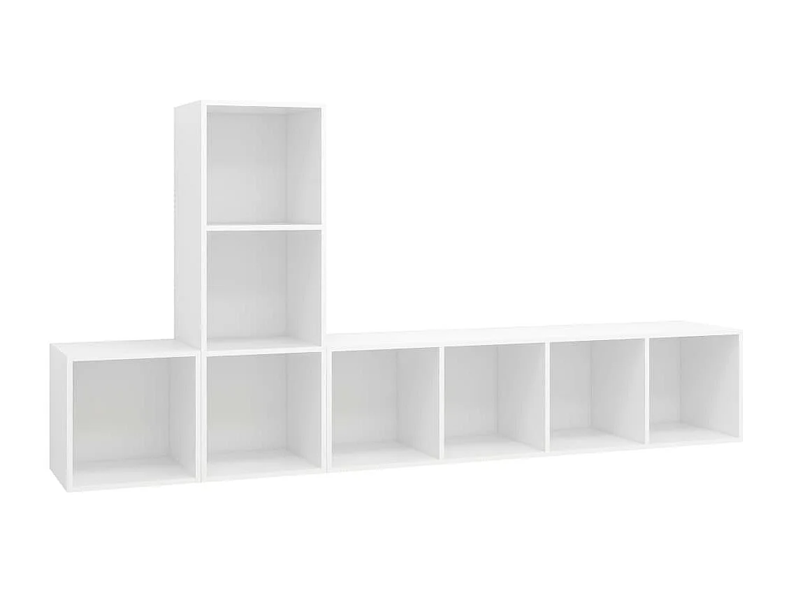 Ensemble de meuble TV 3 pcs Blanc Bois d'ingénierie