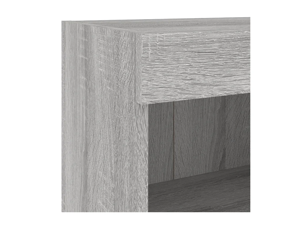 Unités murales TV avec LED 7 pcs gris sonoma bois d'ingénierie