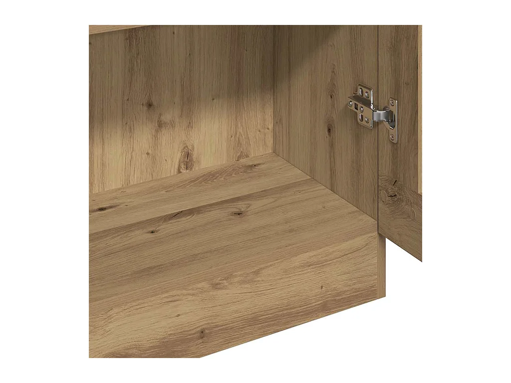 Buffet haut chêne artisanal 82,5x30,5x185 cm bois d'ingénierie