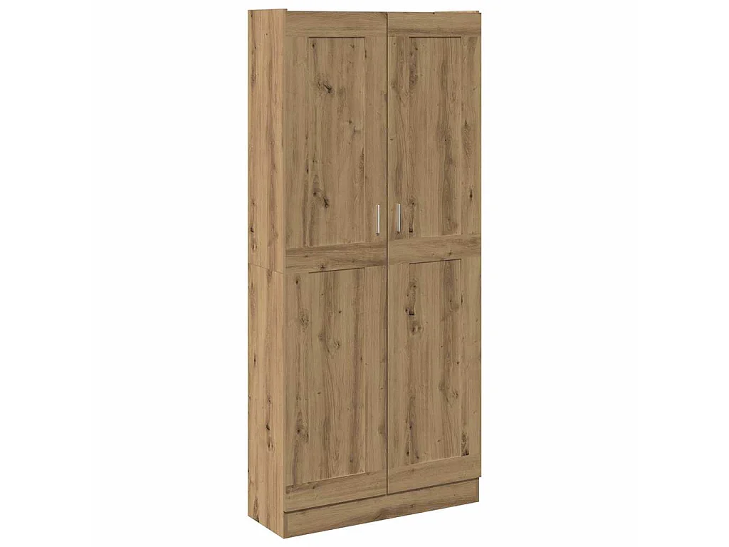 Hoge kast 82,5x30,5x185 cm bewerkt hout artisanaal eikenkleur
